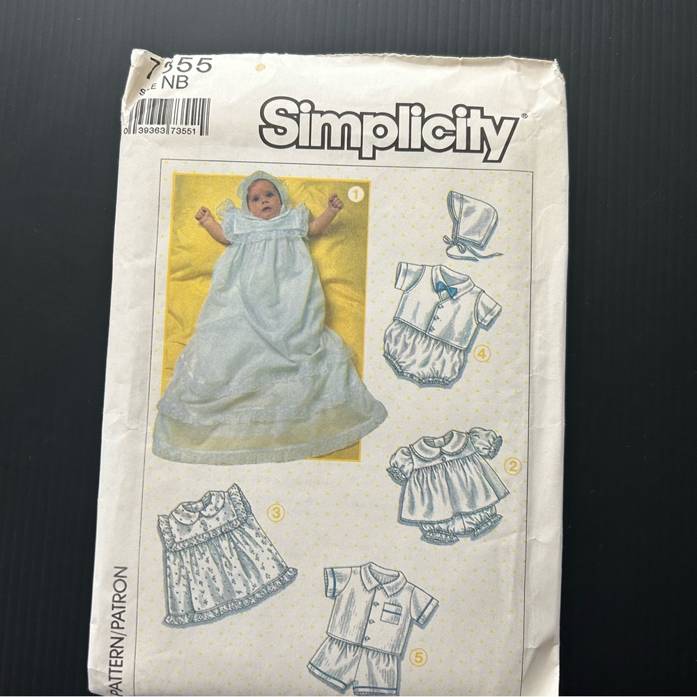 Simplicity Christening Wardrobe Pattern‎ Set